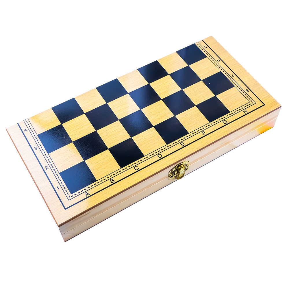 Joc 3 in 1: sah, table, dame, cutie lemn, 47x25 cm - Robentoys - imagine 3