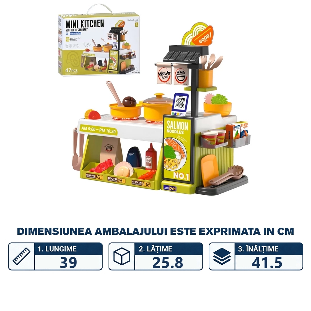 Play set Bucatarie, cu lumina si sunet, 47 piese - imagine 2