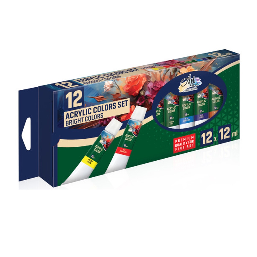 Vopsea acrilica profesionala, 12 ml, 12 cul/set - ARTLINE - imagine 4