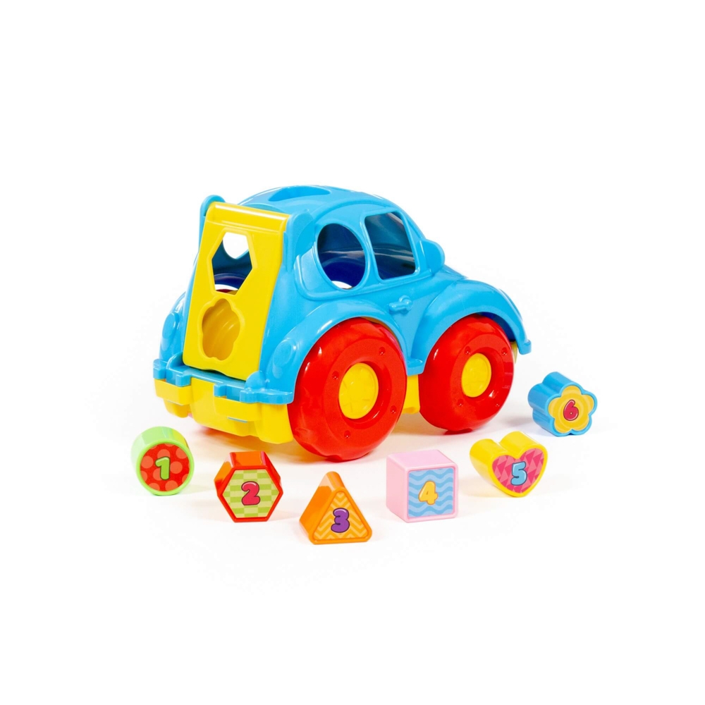 Masinuta + cuburi educative, 23.5x15.2x15.8 cm, Polesie - imagine 5