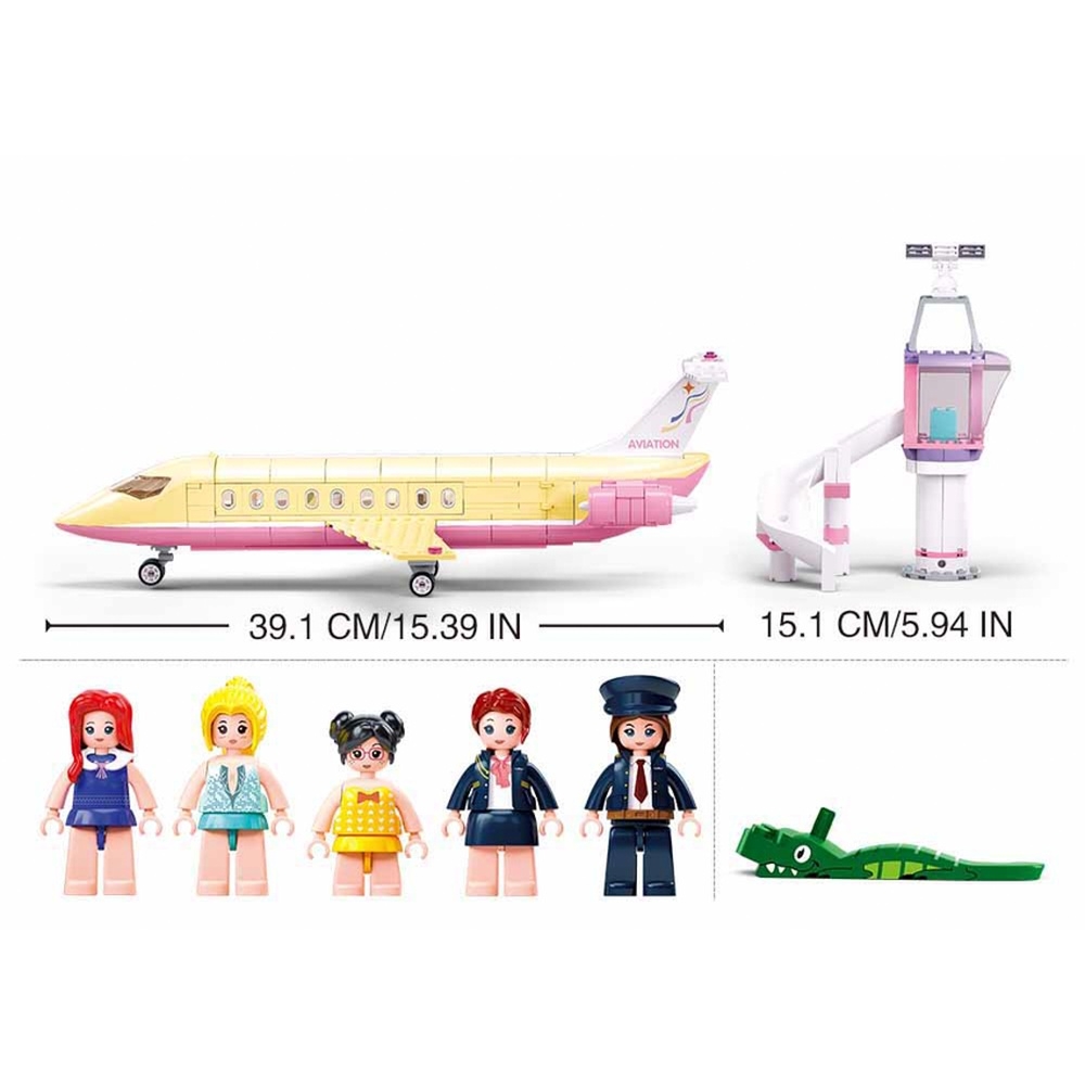 Set de constructie Girl's dream, 384 piese, Avion de lux - Sluban - imagine 5