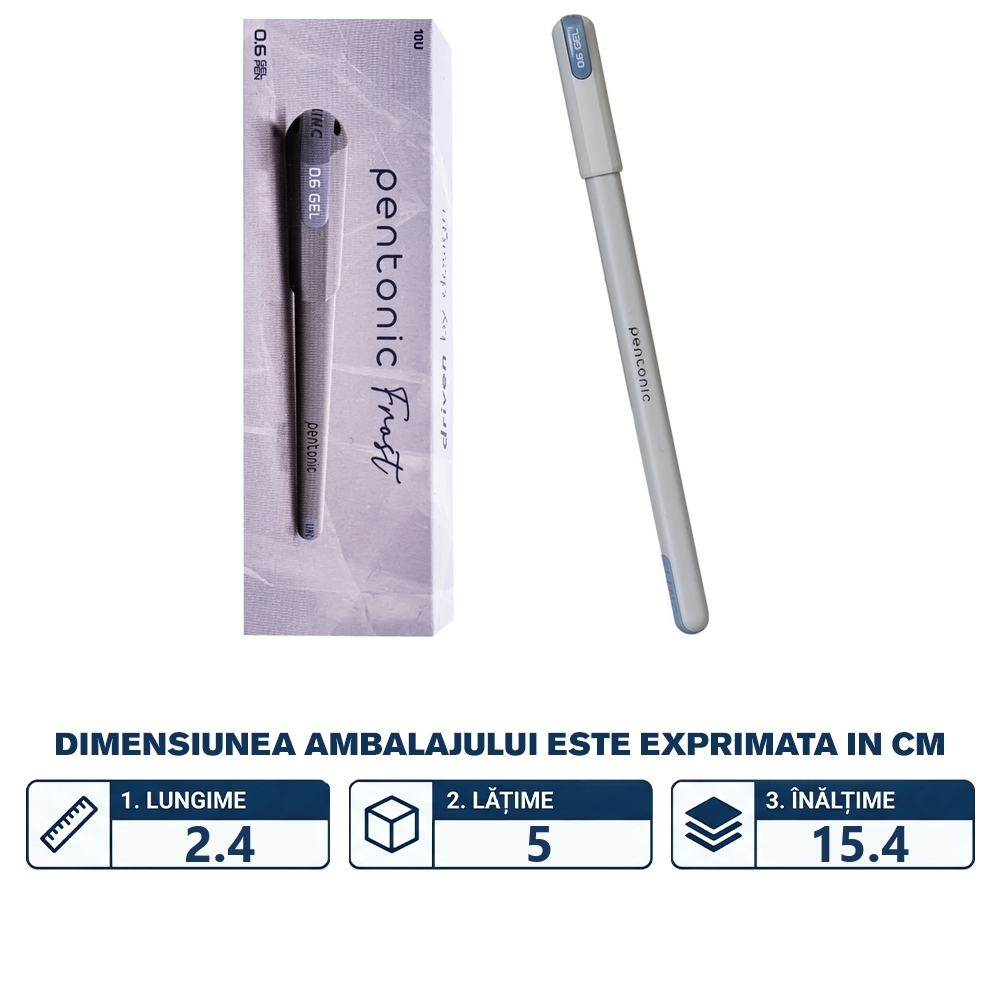 Pix Pentonic Frost, cu gel, mina neagra, 0.7 mm - LINC - imagine 2