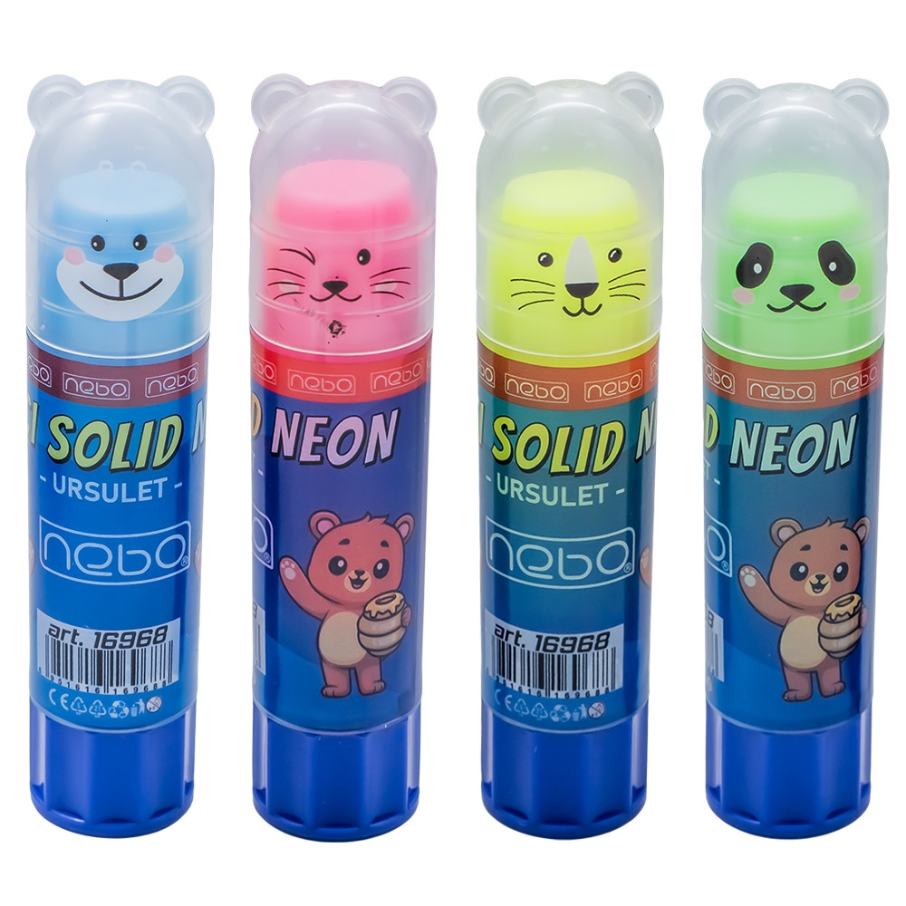 Lipici solid, Neon, 8g, Ursulet - NEBO - imagine 3