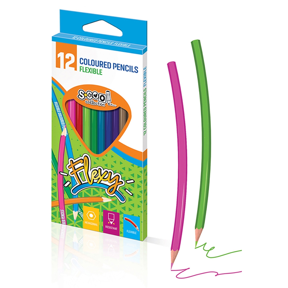 Creioane color, flexibile, 12 culori/set - S-COOL - imagine 5