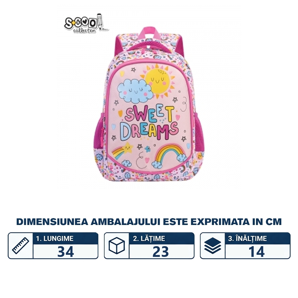 Ghiozdan gradinita, 34x23x14 cm, SWEET DREAMS - S-COOL - imagine 2