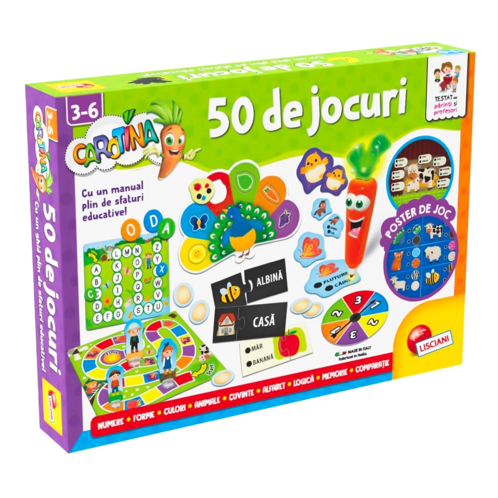 Joc educativ Carotina cu 50 de jocuri - LISCIANI