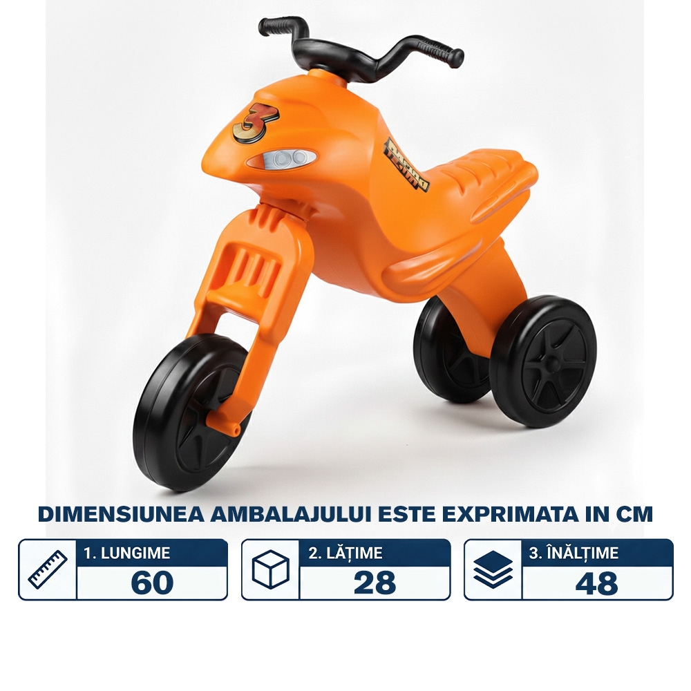 Motocicleta fara pedale, portocalie - ROBENTOYS - imagine 2