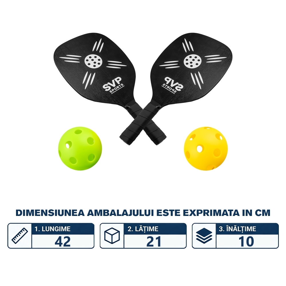 Palete pickle ball, 2 buc/set + minge - imagine 2