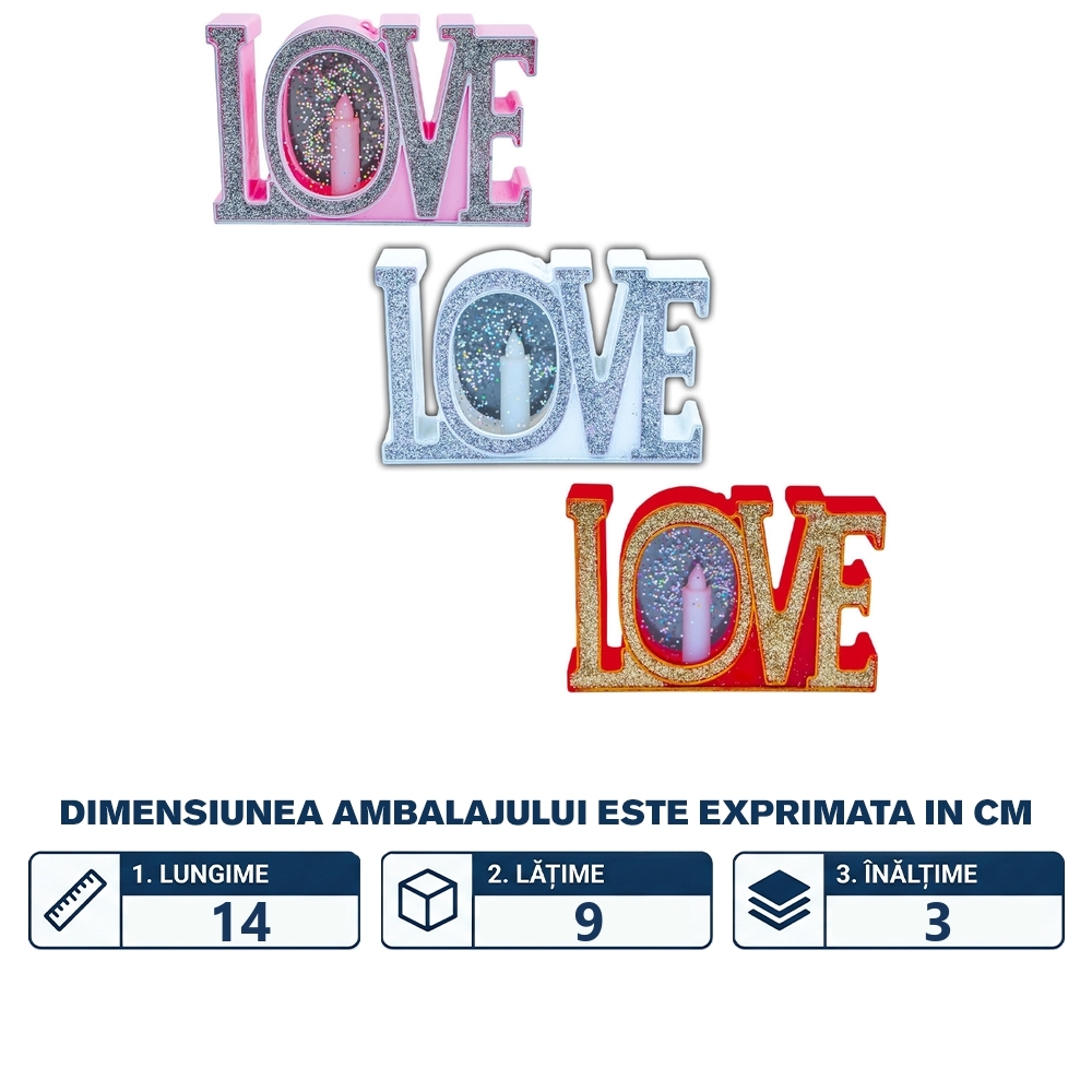 Lumanare ornamentala - Love - imagine 2