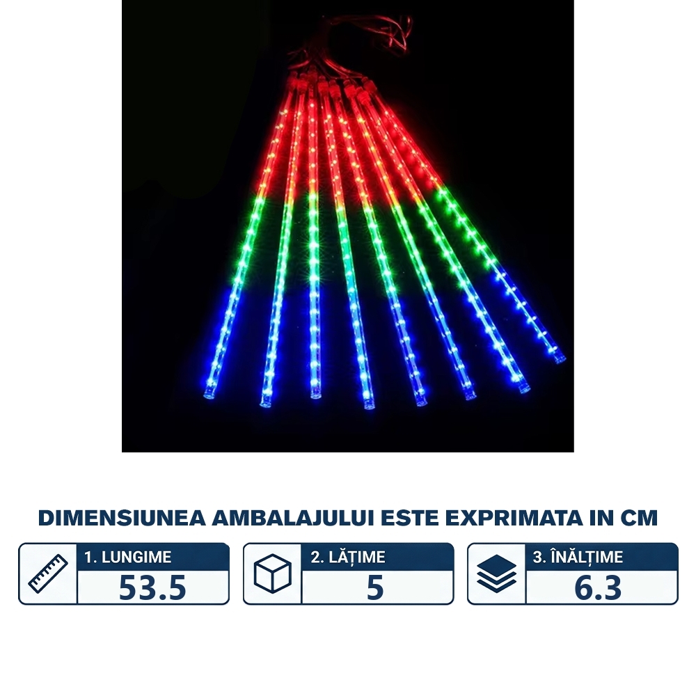 Instalatie de exterior, 8 turturi, 50 cm, multicolora - imagine 2