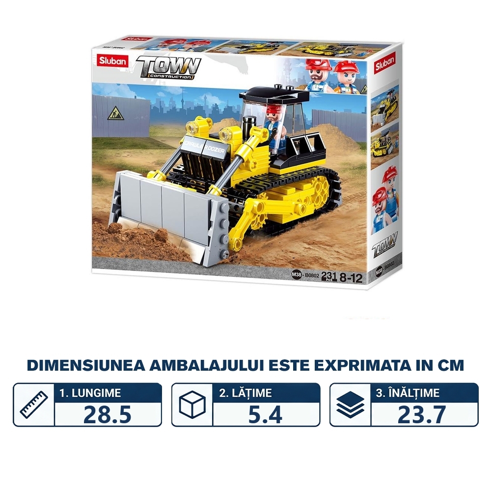 Set de constructie Town, 231 piese, Buldozer - Sluban - imagine 2