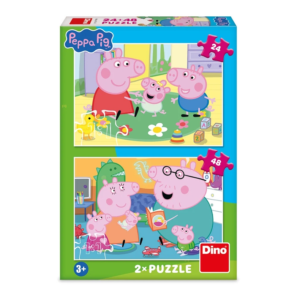 Puzzle 24+48 piese, Peppa Pig: Acasa - DINO TOYS - imagine 3