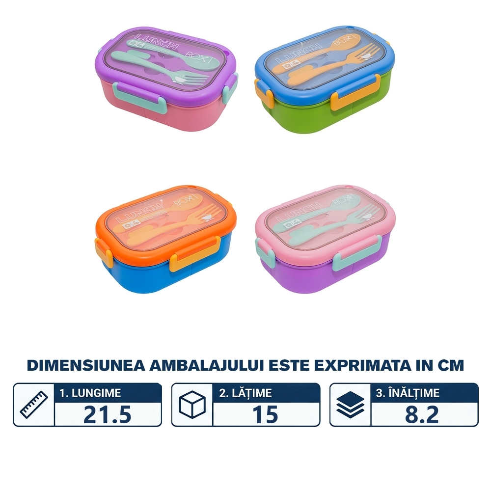 Cutie sandwich, compartimentata + tacamuri - imagine 2