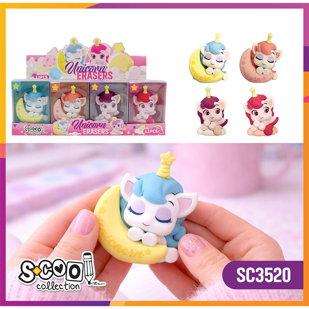 Radiera color, model Unicorn, 1 buc/cutie PVC - S-COOL - imagine 6