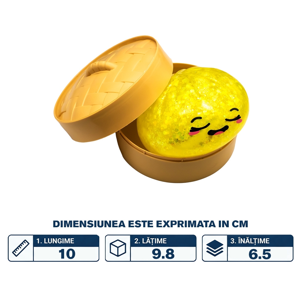 Jucarie antistres, Squishy dumpling - Gold sparkle - imagine 2