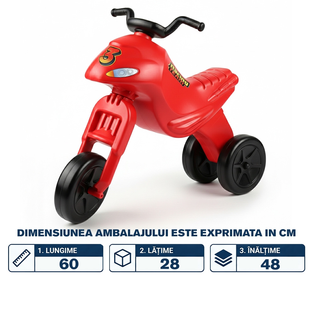 Motocicleta fara pedale, rosie - ROBENTOYS - imagine 2