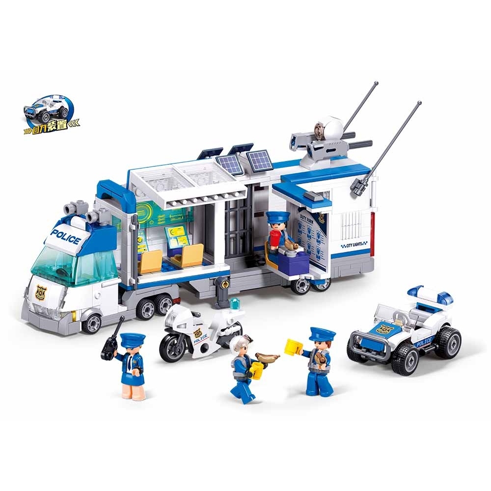 Set de constructie Metropolis, 510 piese, Centru mobil de comanda al politiei - Sluban - imagine 2