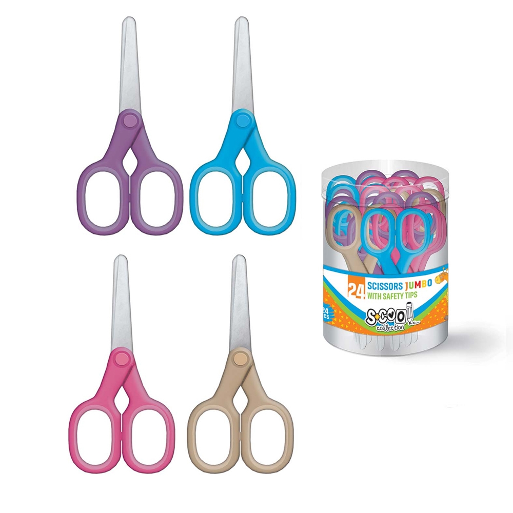 Foarfeca 12 cm, varf rotund, lama gradata, 24 buc/set - S-COOL - imagine 3