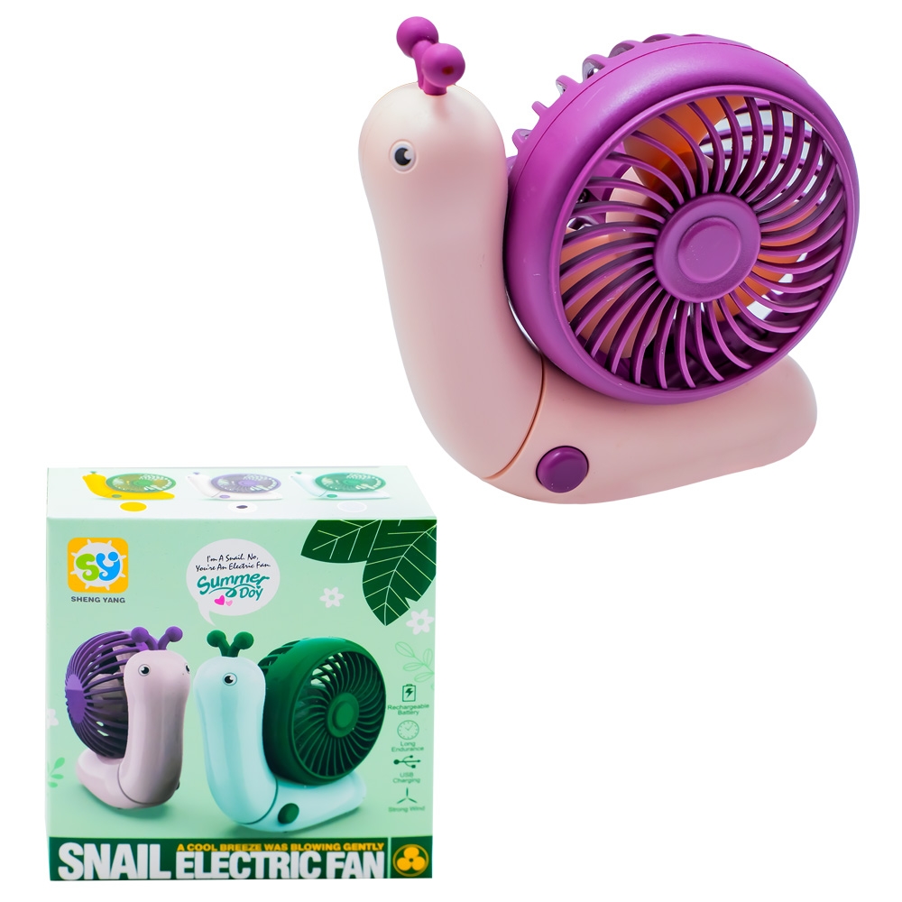 Ventilator portabil pentru copii, incarcare USB, Melc