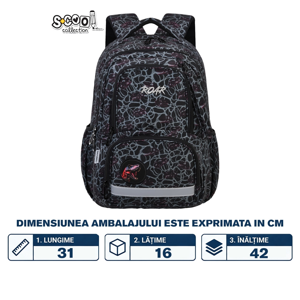 Ghiozdan ergonomic comp. laptop, URBAN PREM., 42x31x16 cm, ROAR - S-COOL - imagine 2