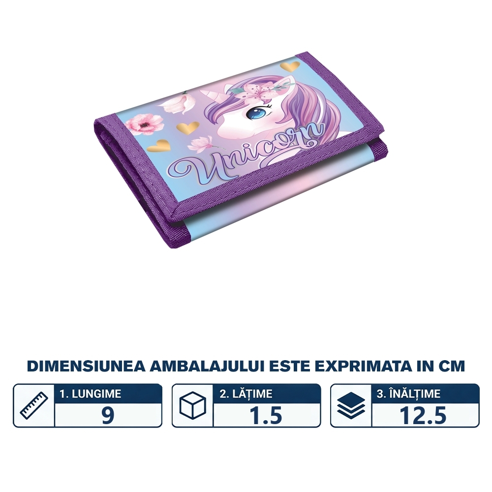 Portmoneu UNICORN, 26x12 cm - S-COOL - imagine 2