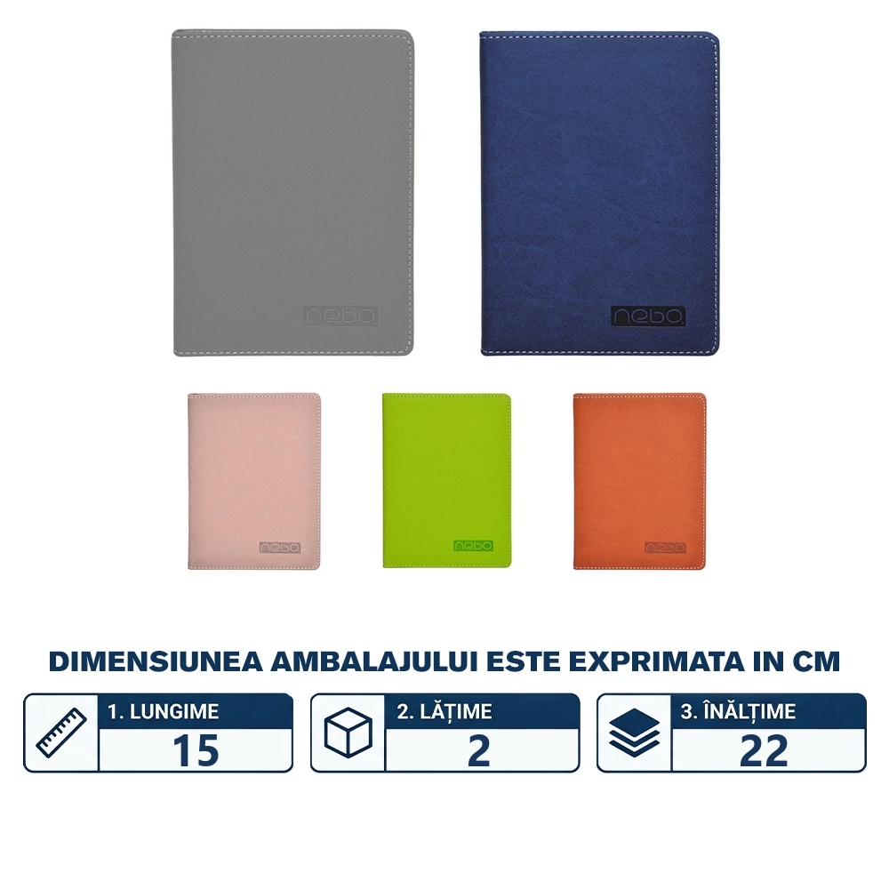Agenda A5 nedatata, 128 file, 5 culori - NEBO - imagine 2
