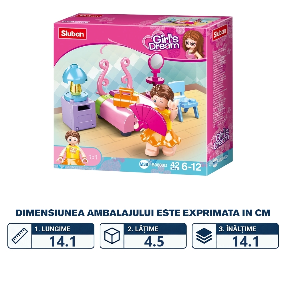 Set de constructie Girl's Dream, 42 piese, Dormitor - Sluban - imagine 2