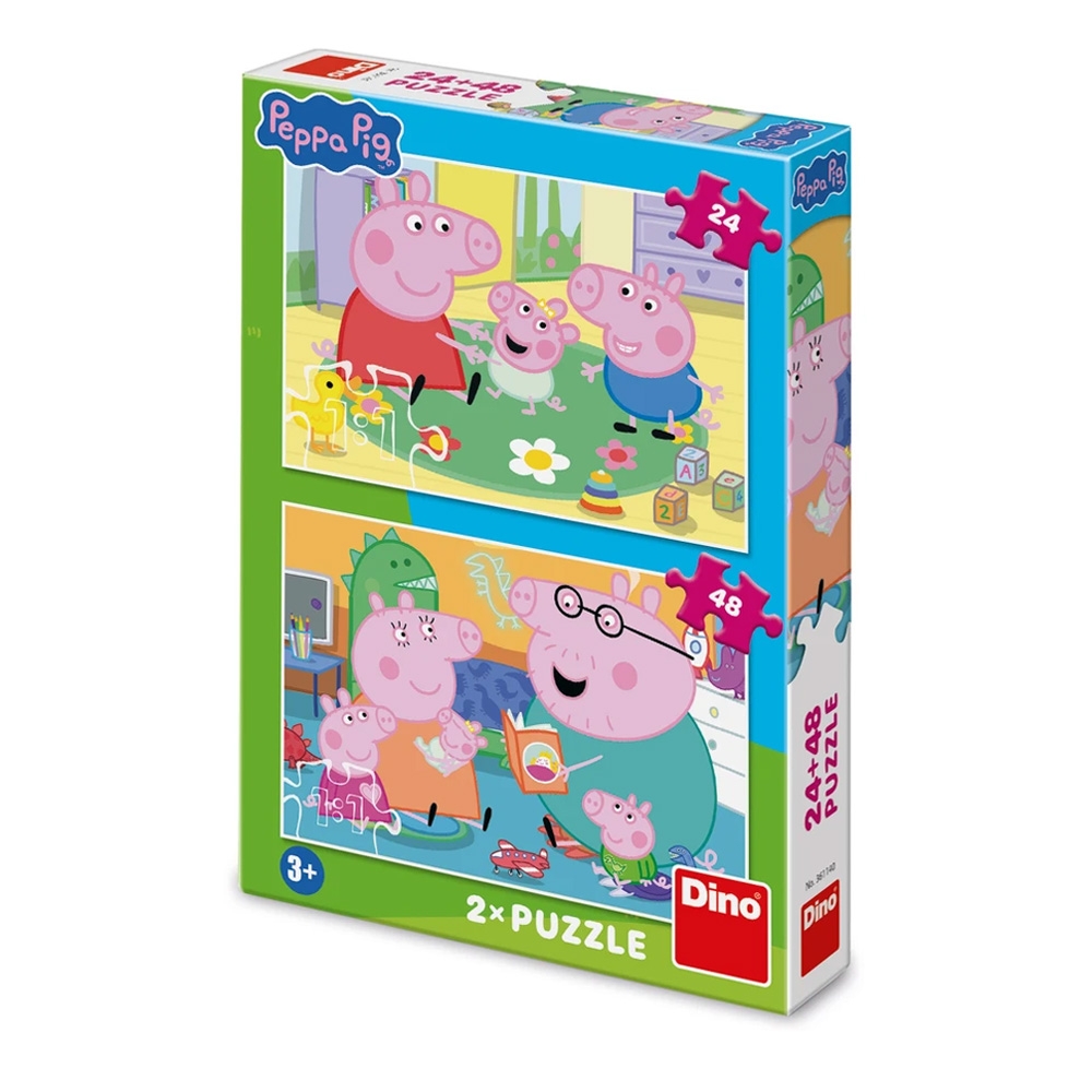 Puzzle 24+48 piese, Peppa Pig: Acasa - DINO TOYS