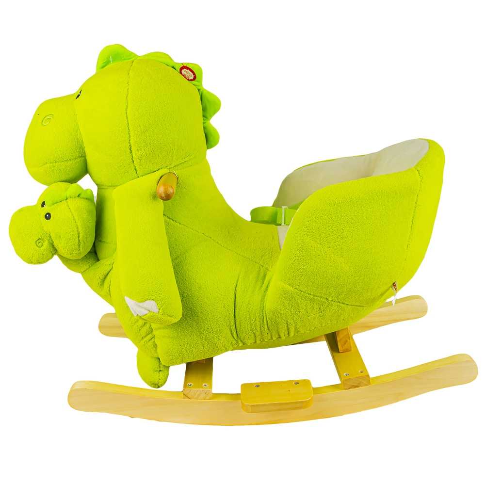 Balansoar pentru bebelusi, Dinozaur, lemn + plus, 60x34x45 cm - imagine 2