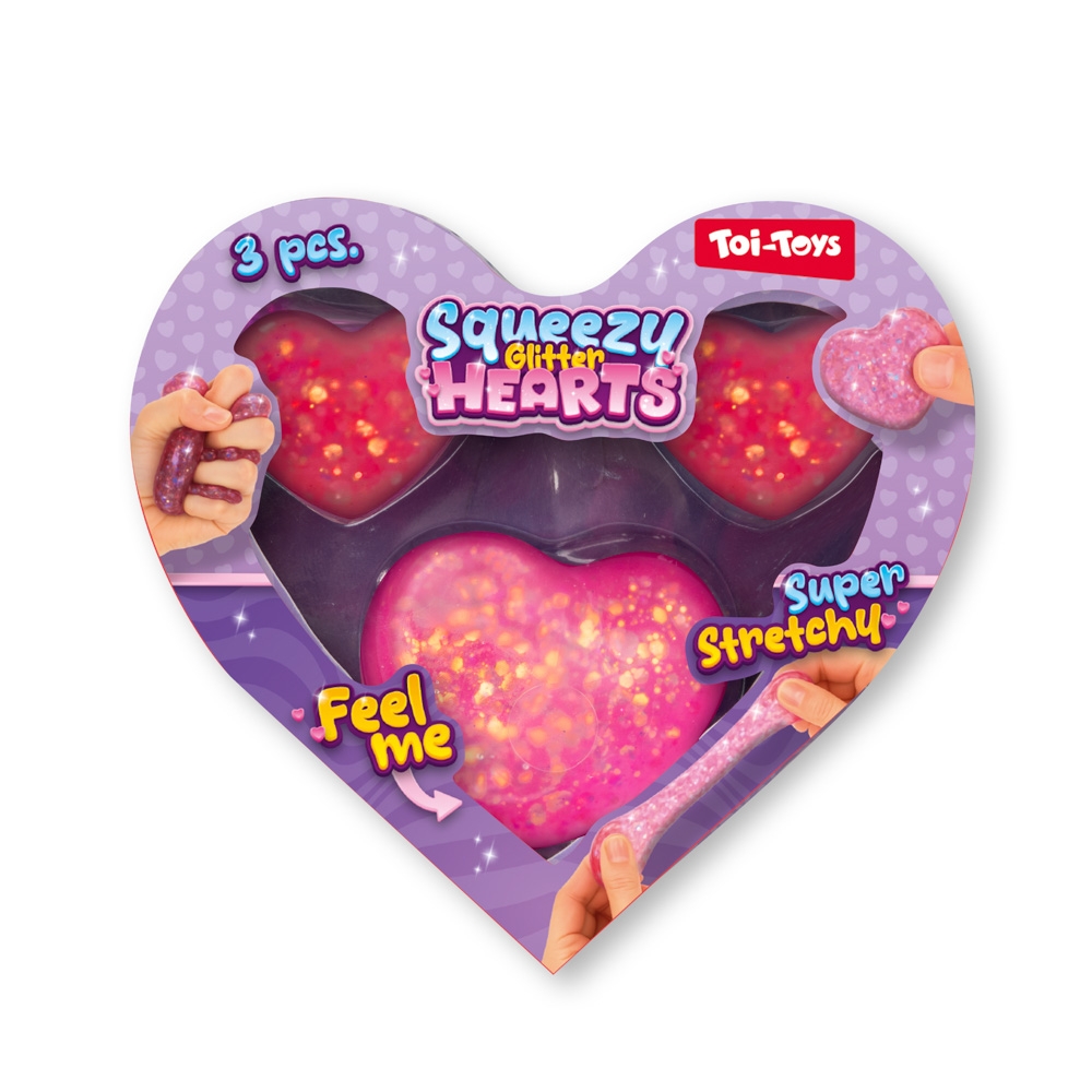 Jucarie Squeezy, Inimioara, Jelly Glitter, 4.5 cm - Toi-Toys - imagine 3