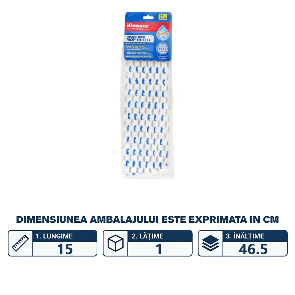Rezerva mop microfibra - KLEANER - imagine 2