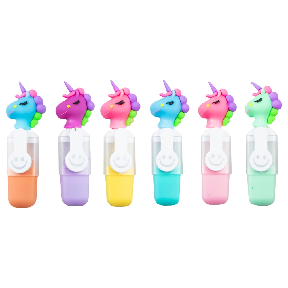 Text markere pentru copii, Unicorn, 6 buc/set