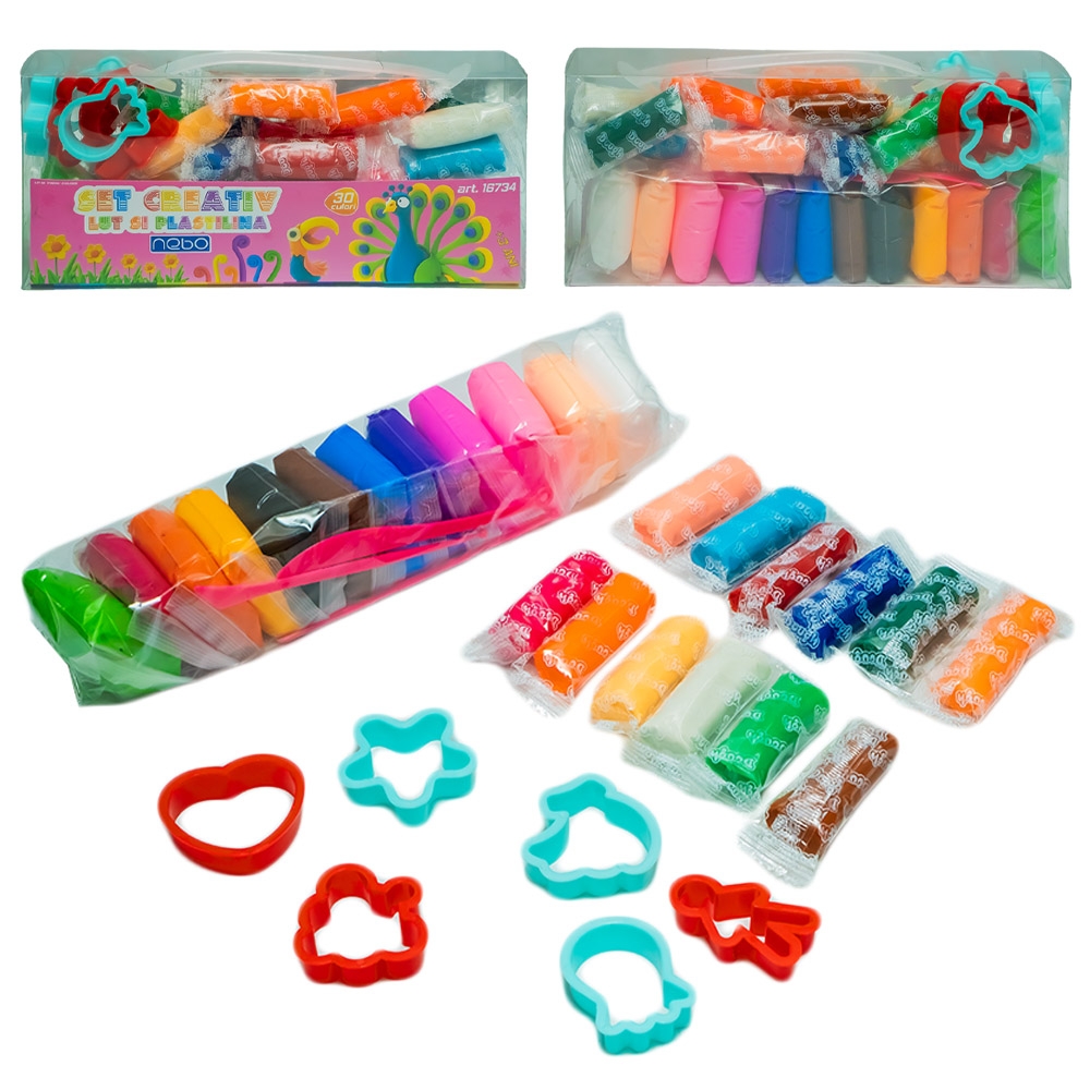 Set creativ lut si plastilina, 24 culori - NEBO