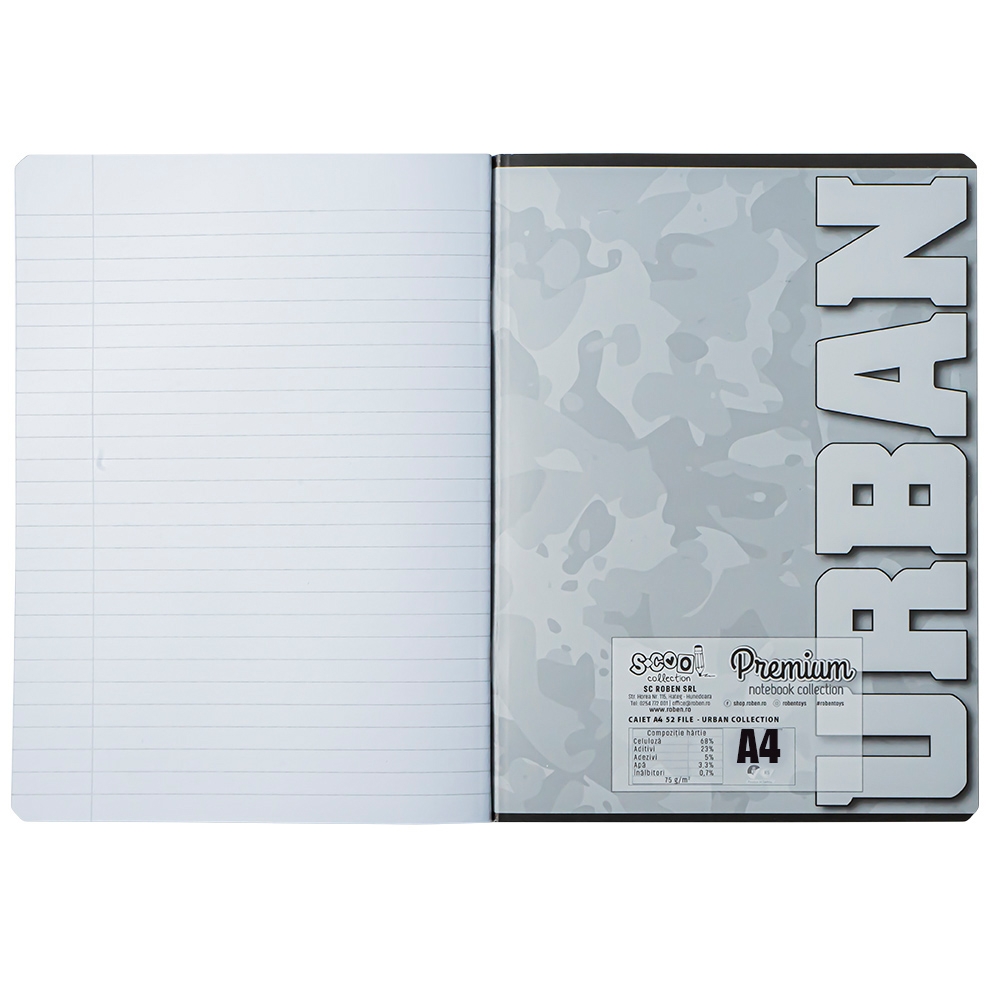 Caiet A4, 52 file DR, Premium, 75g, Urban Collection - S-COOL - imagine 11