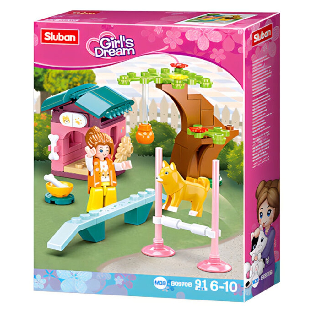 Set de constructie Girl's Dream, 91 piese, Teren dresaj catei - Sluban