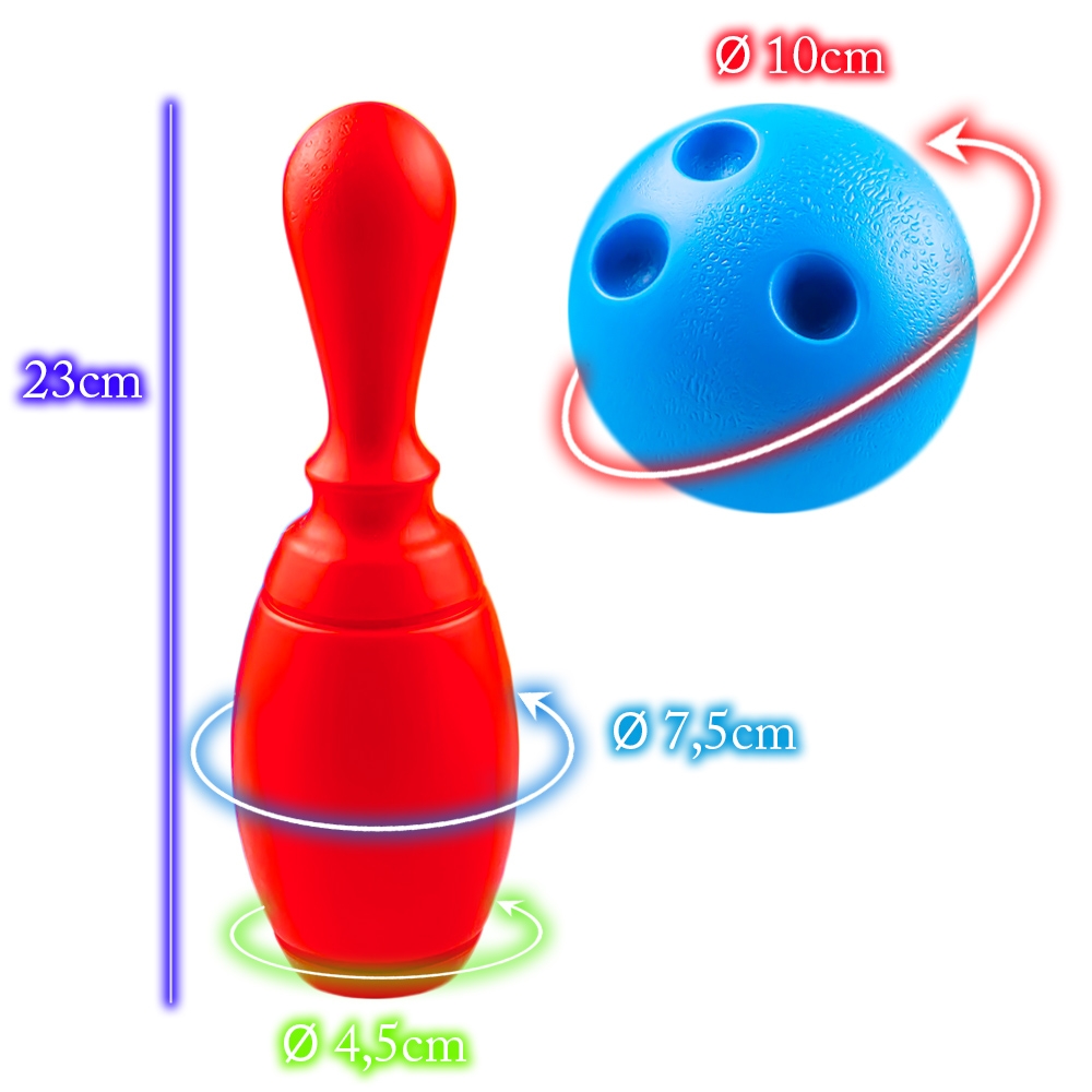 Set Bowling, 6 piese + minge si suport - ROBENTOYS - imagine 3
