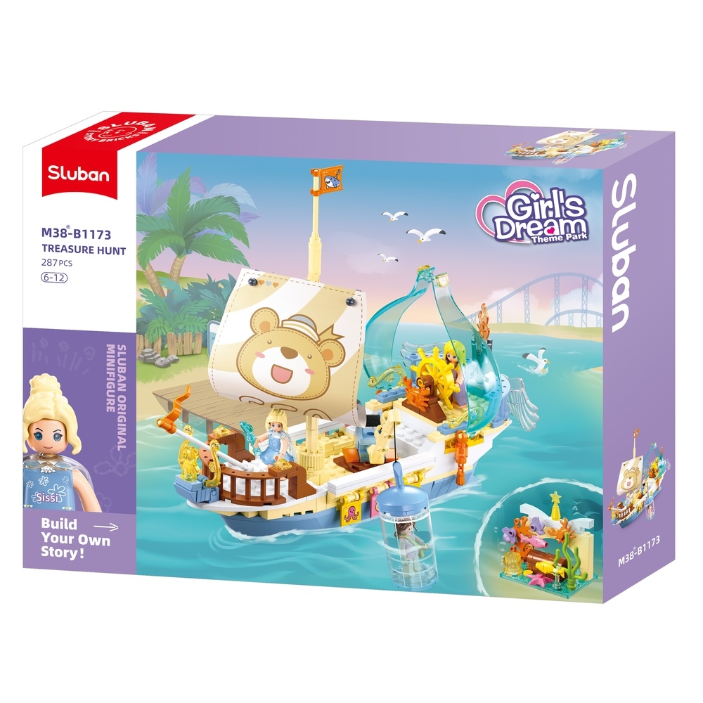 Set de constructie Girl's dream, 287 piese, aventura pe mare, corabie - Sluban