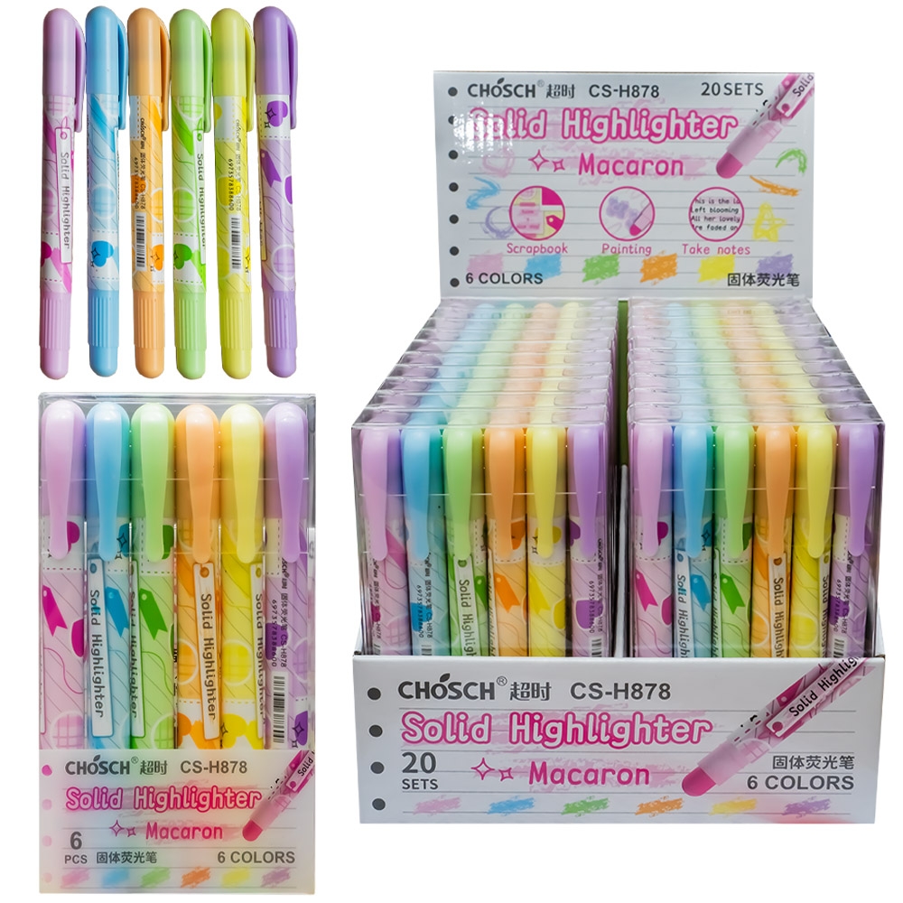 Creioane cerate, 6 buc/set - Macaron