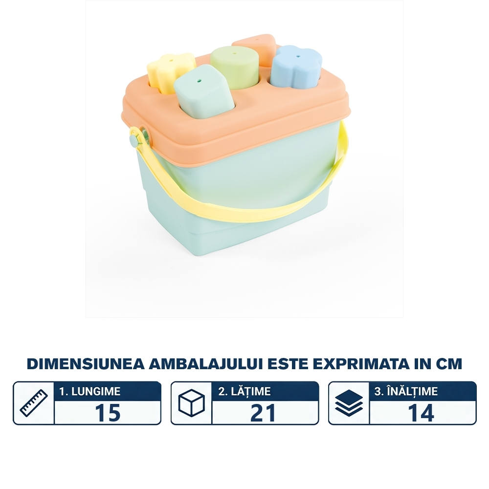 Jucarie bebelusi, Sortator tip Glaetusa, cu forme, Pastel - Dolu - imagine 2