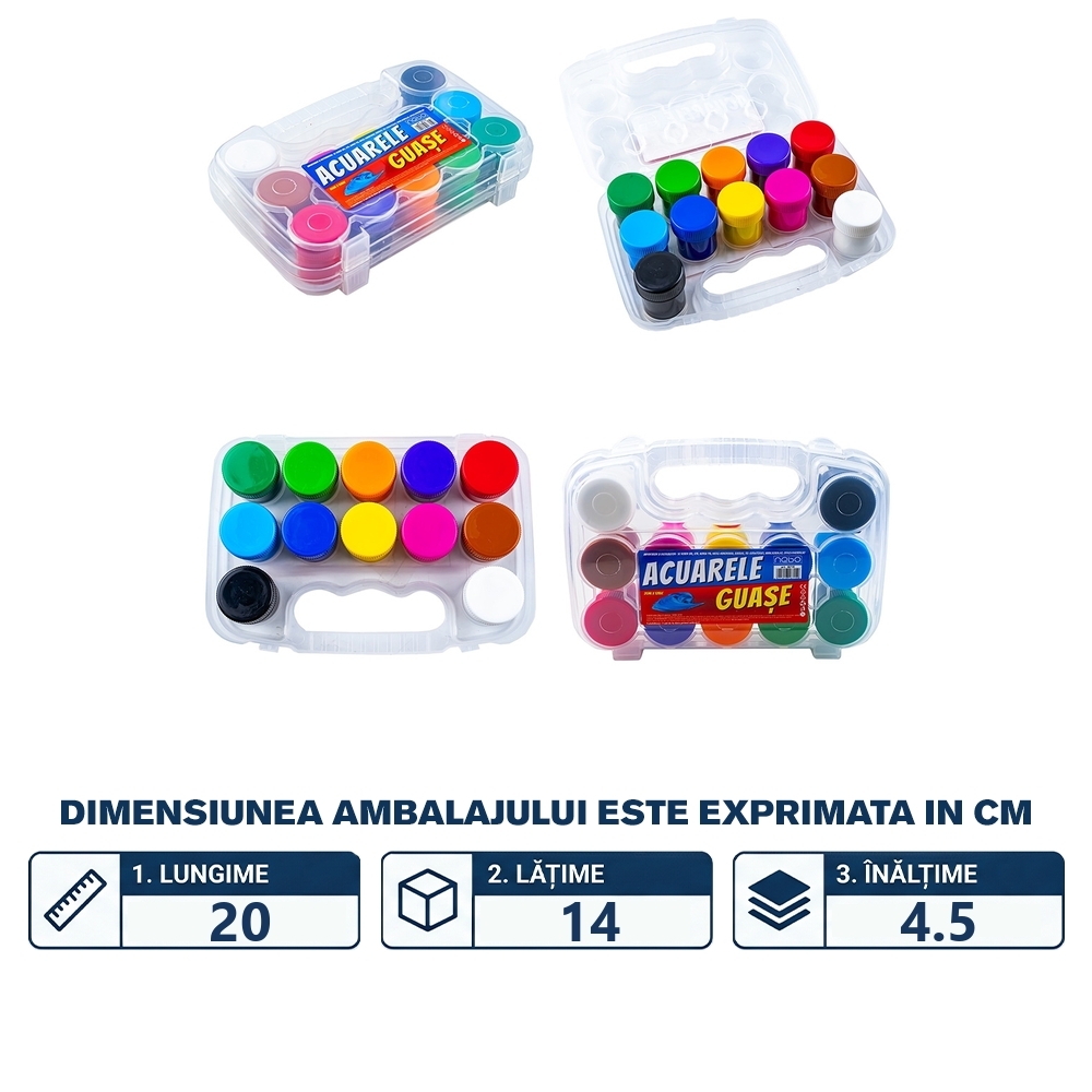 Guase 12 culori, 20 ml - NEBO - imagine 2