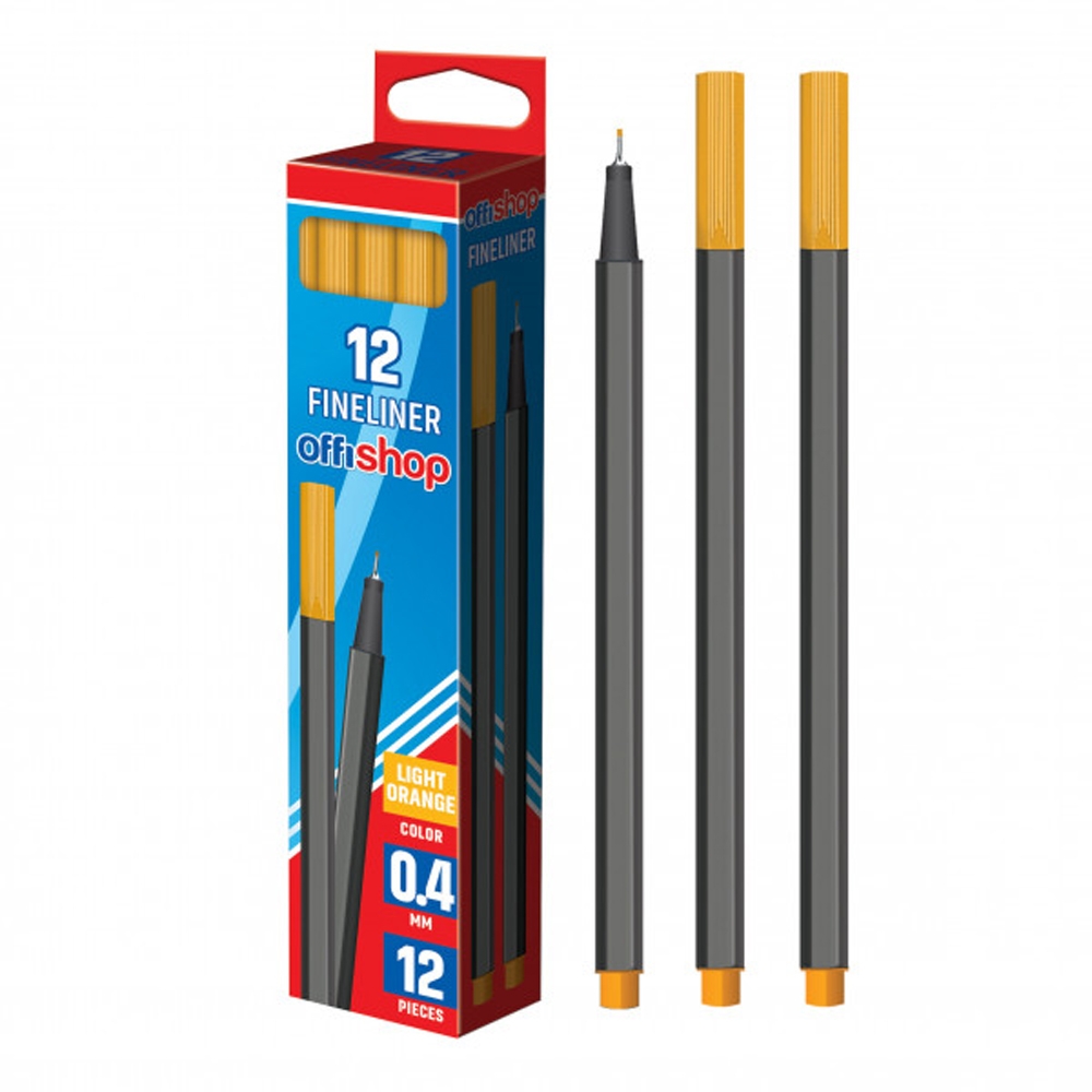 Fineliner portocaliu, 0.4mm, 12buc/cutie - OFFISHOP