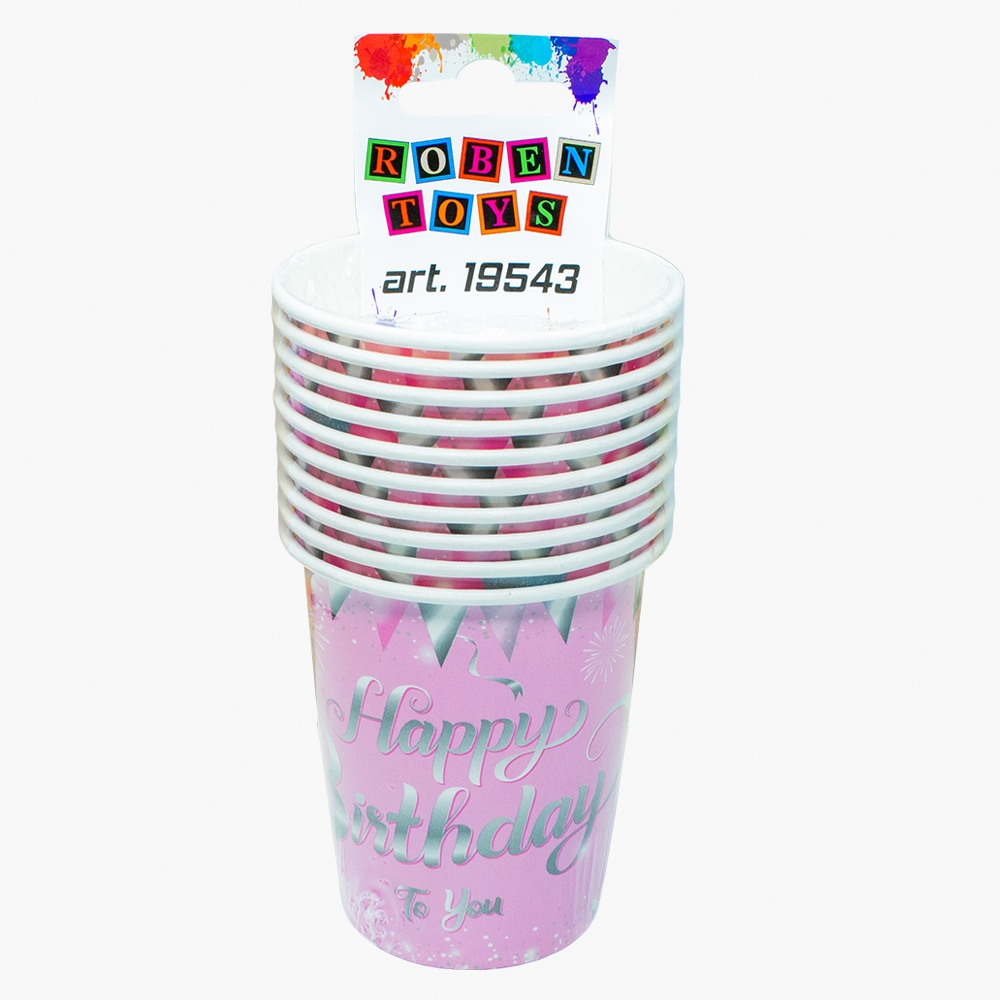 Pahare party, din carton, diverse modele, 190g, 10 buc/set - ROBENTOYS - imagine 5
