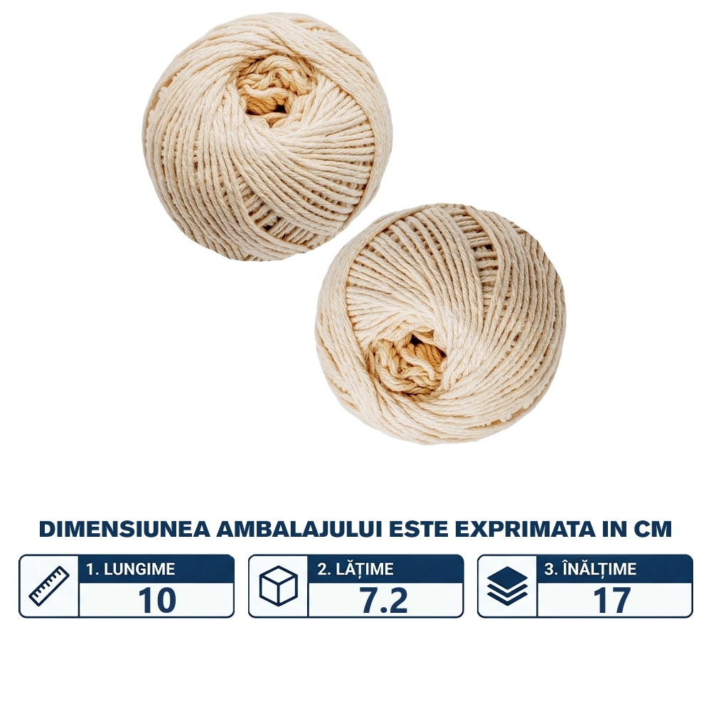 Sfoara bumbac 50g, 2buc/set - imagine 2