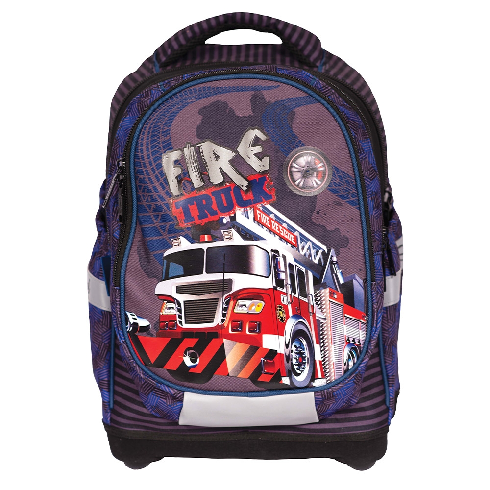 Ghiozdan anatomic, compartiment laptop, 42x34x22 cm, FIRE TRUCK - S-COOL - imagine 3