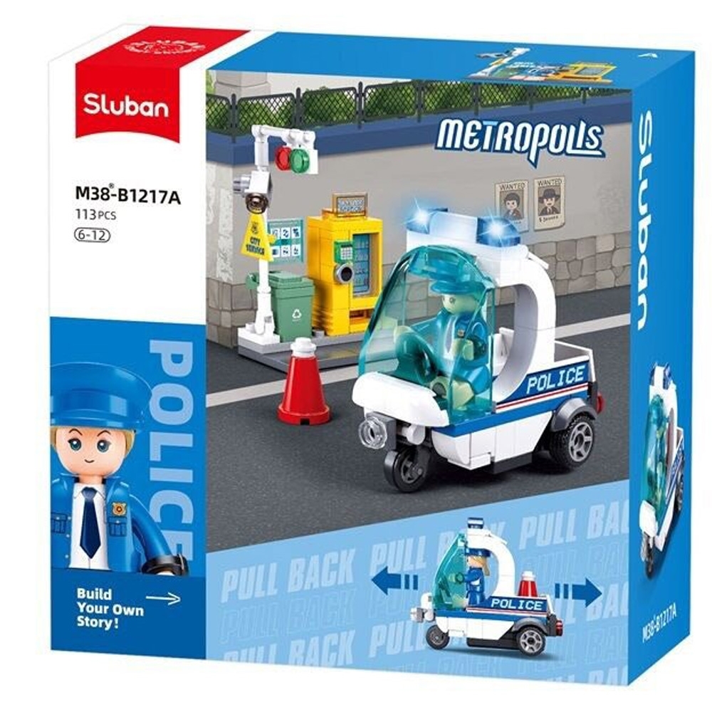 Set de constructie Metropolis, 113 piese, Patrula politiei - Sluban