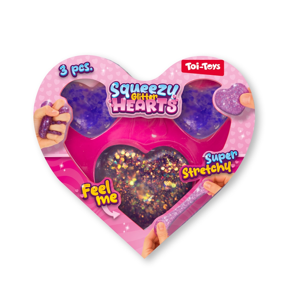 Jucarie Squeezy, Inimioara, Jelly Glitter, 4.5 cm - Toi-Toys - imagine 2