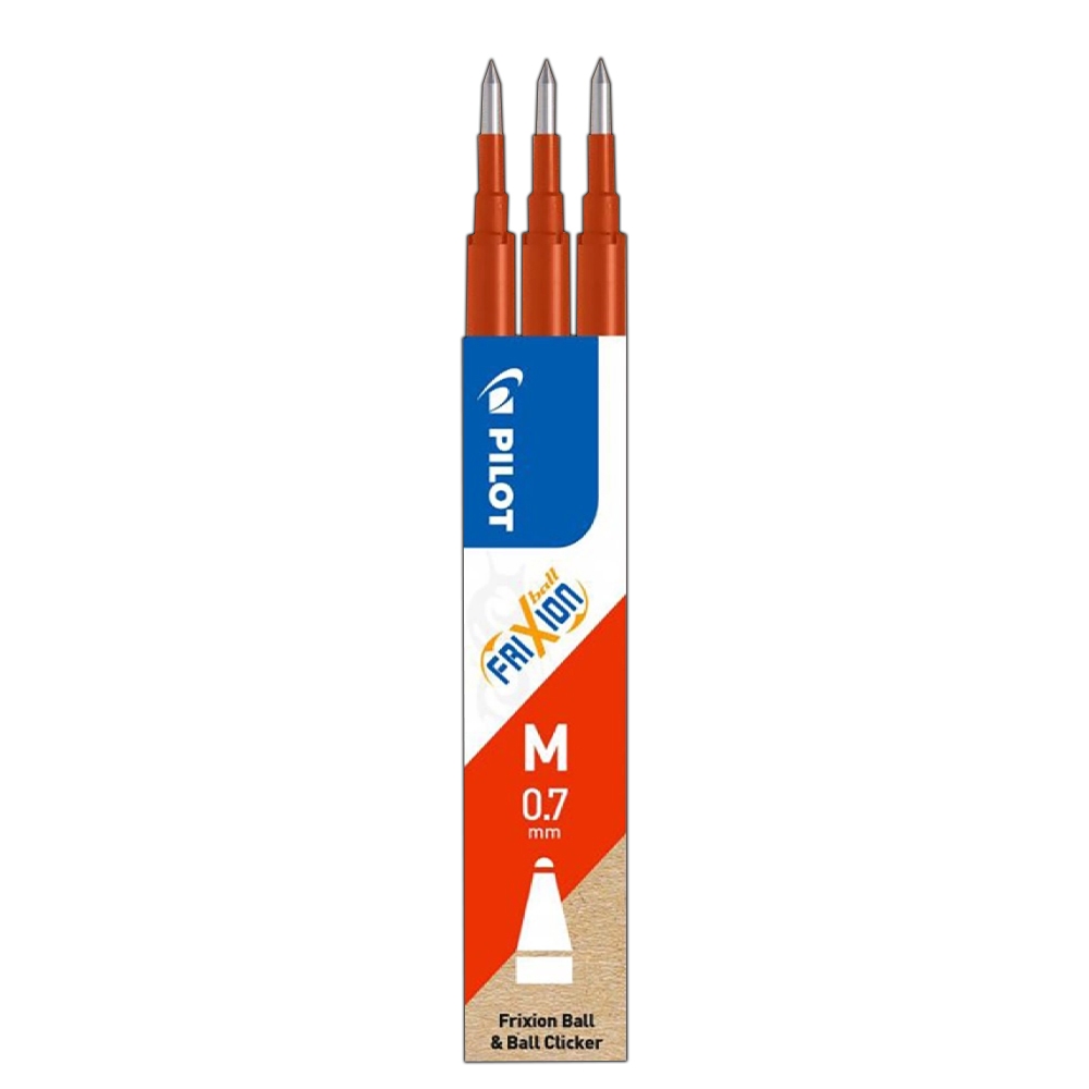Rezerve Roller Frixion Ball, 0.7mm, Rosii, 3 buc/set - PILOT