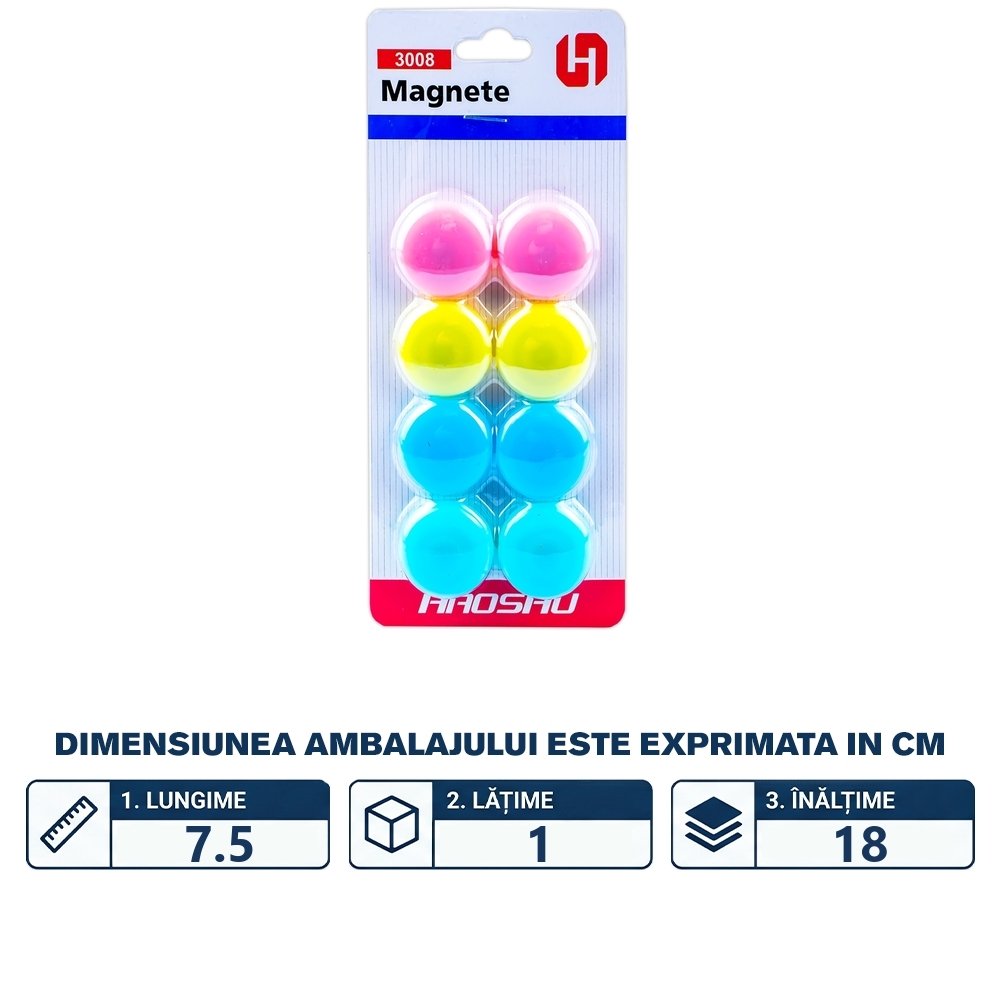 Magneti Pastel, 8 buc/set - imagine 2