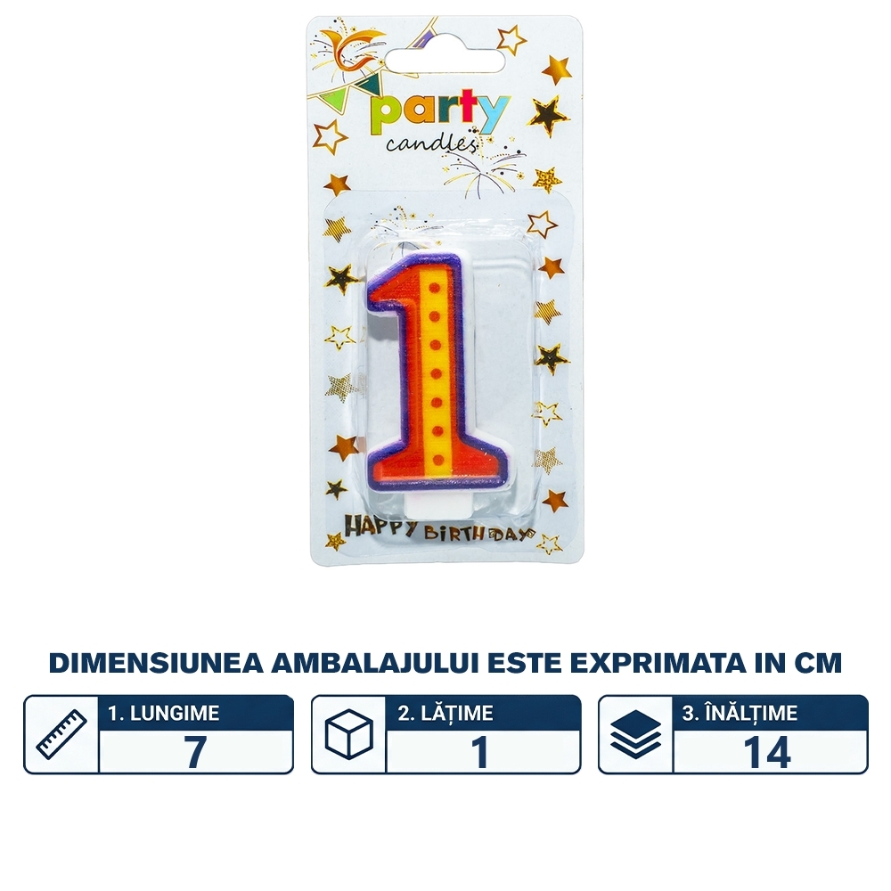 Lumanare aniversara pe blister, nr. 1 - imagine 2