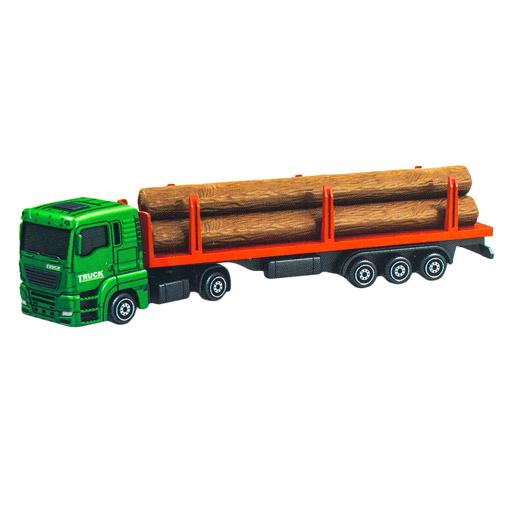 Camion cu remorca + lemne - imagine 2